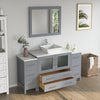 Bathroom Vanity with White Engineered Marble Top and Mirror CVC36