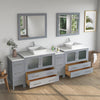 Bathroom Vanity with White Engineered Marble Top and Mirror CVC36