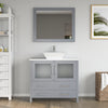 Bathroom Vanity with White Engineered Marble Top and Mirror CVC36