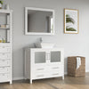 Bathroom Vanity with White Engineered Marble Top and Mirror CVC36