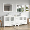 Bathroom Vanity with White Engineered Marble Top and Mirror CVC36