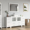 Bathroom Vanity with White Engineered Marble Top and Mirror CVC36