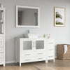 Bathroom Vanity with White Engineered Marble Top and Mirror CVC36