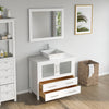 Bathroom Vanity with White Engineered Marble Top and Mirror CVC36