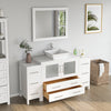 Bathroom Vanity with White Engineered Marble Top and Mirror CVC36