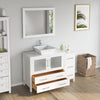 Bathroom Vanity with White Engineered Marble Top and Mirror CVC36