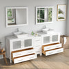 Bathroom Vanity with White Engineered Marble Top and Mirror CVC36