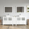 Bathroom Vanity with White Engineered Marble Top and Mirror CVC36