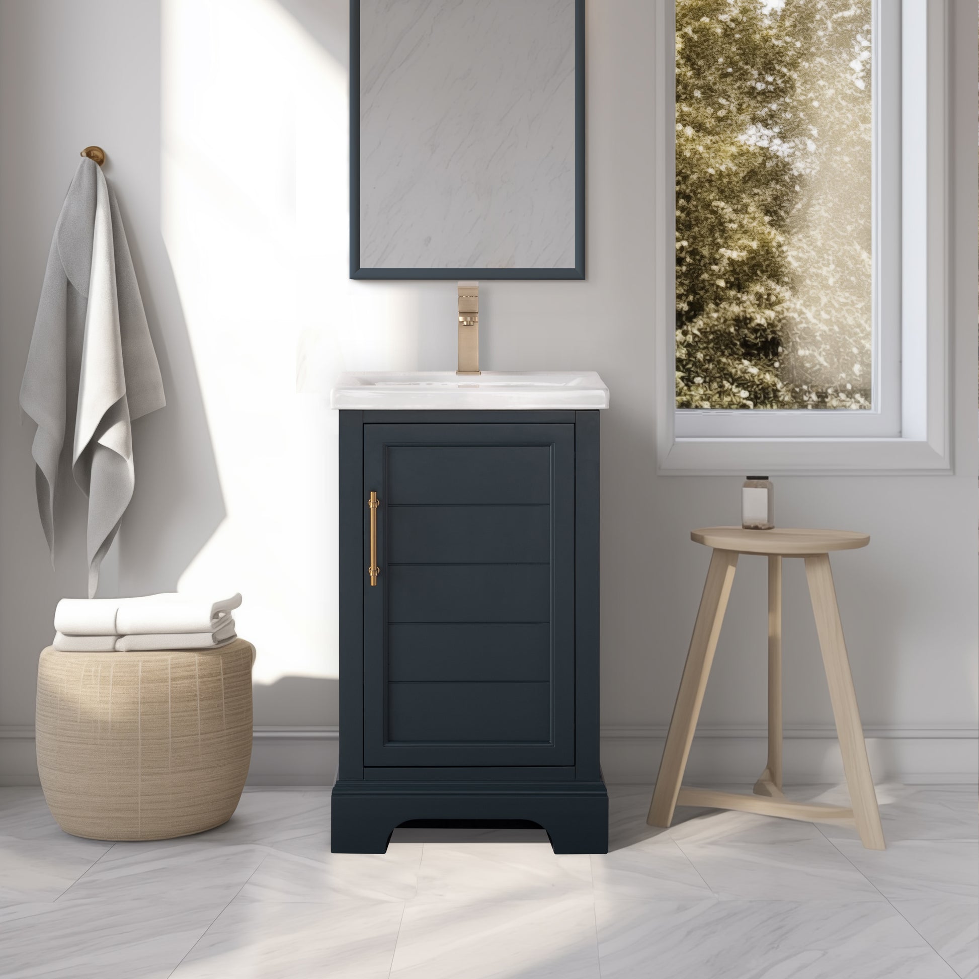 20x22x34.5’’ Single Sink Freestanding Bath Vanity with Stone Top
