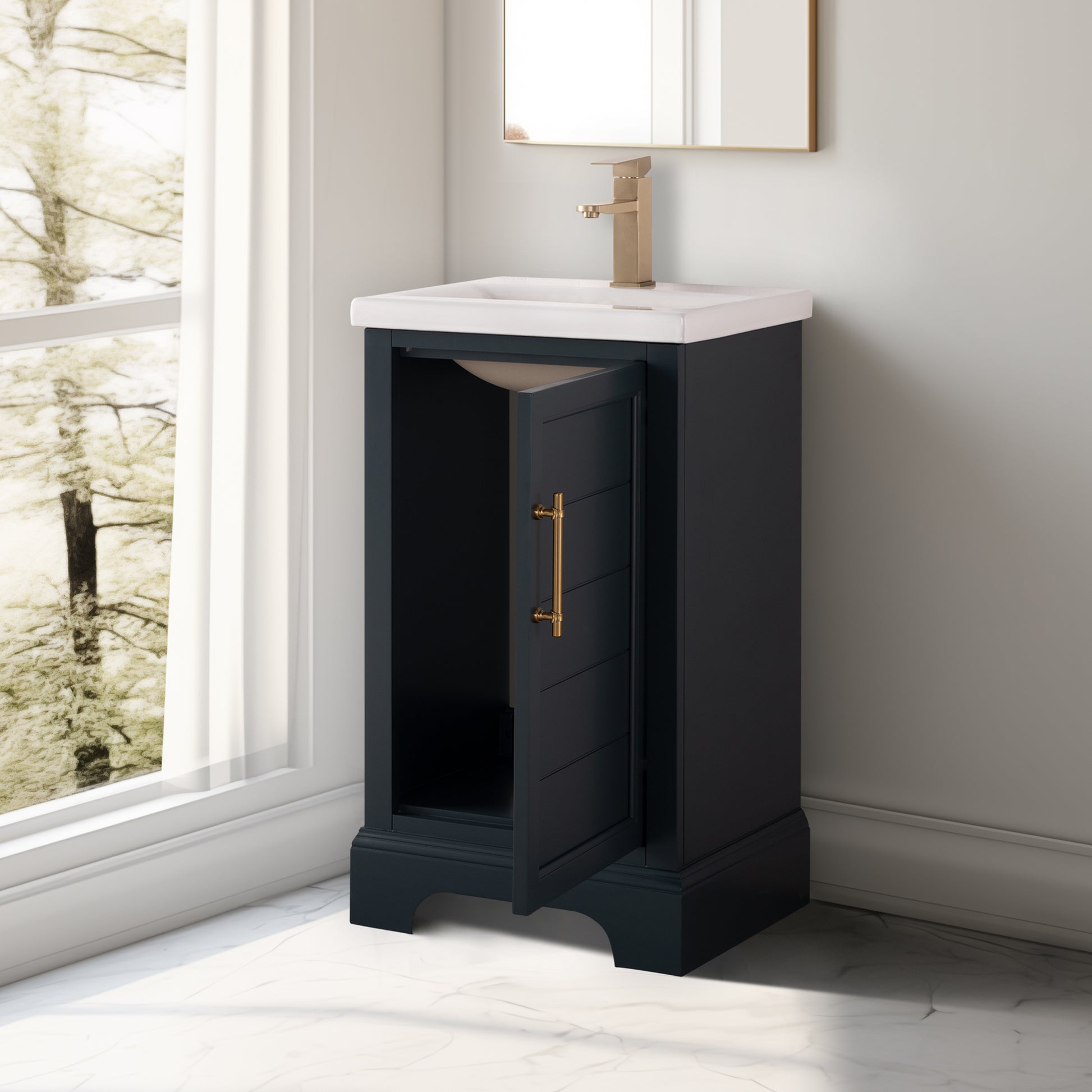 20x22x34.5’’ Single Sink Freestanding Bath Vanity with Stone Top