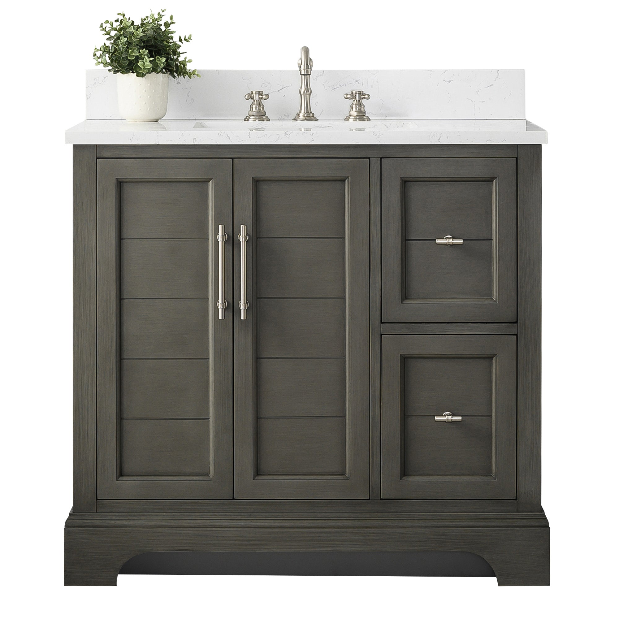 36x22x34.5’’ Single Sink Freestanding Bath Vanity with Stone Top