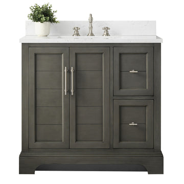 36x22x34.5’’ Single Sink Freestanding Bath Vanity with Stone Top