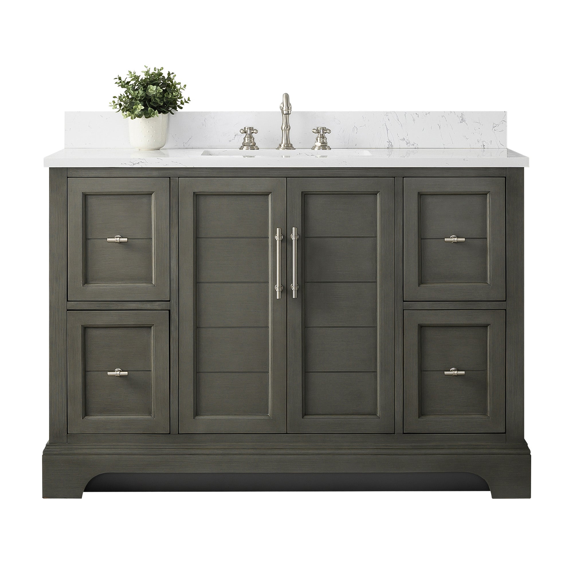 48x22x34.5’’ Single Sink Freestanding Bath Vanity with Stone Top