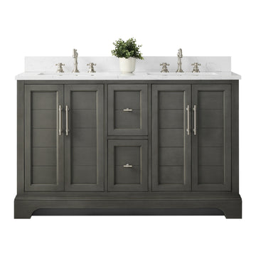 54x22x34.5’’ Double Sink Freestanding Bathroom Vanity with Stone Top