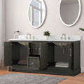 side view of72x22x34.5’’ Double Sink Freestanding Bathroom Vanity with Stone Top