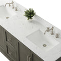 counter close up of 72x22x34.5’’ Double Sink Freestanding Bathroom Vanity with Stone Top