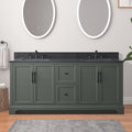 front view of 72x22x34.5’’ Double Sink Freestanding Bathroom Vanity with Stone Top
