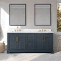 front view of 72x22x34.5’’ Double Sink Freestanding Bathroom Vanity with Stone Top