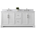 front view of 72x22x34.5’’ Double Sink Freestanding Bathroom Vanity with Stone Top
