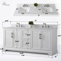 dimensions of 72x22x34.5’’ Double Sink Freestanding Bathroom Vanity with Stone Top