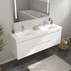 Bathroom Wall Hung Vanity Top in White Resin CVF DB