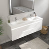 Bathroom Wall Hung Vanity Top in White Resin CVF DB