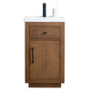 Single Sink Bathroom Vanity in Tan with Ceramic Top in White CVG