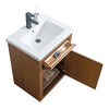 Single Sink Bathroom Vanity in Tan with Ceramic Top in White CVG