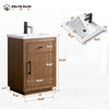 Single Sink Bathroom Vanity in Tan with Ceramic Top in White CVG