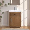 Single Sink Bathroom Vanity in Tan with Ceramic Top in White CVG