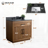 Single Sink Bathroom Vanity in Tan with Ceramic Top in White CVG