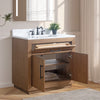 Single Sink Bathroom Vanity in Tan with Ceramic Top in White CVG