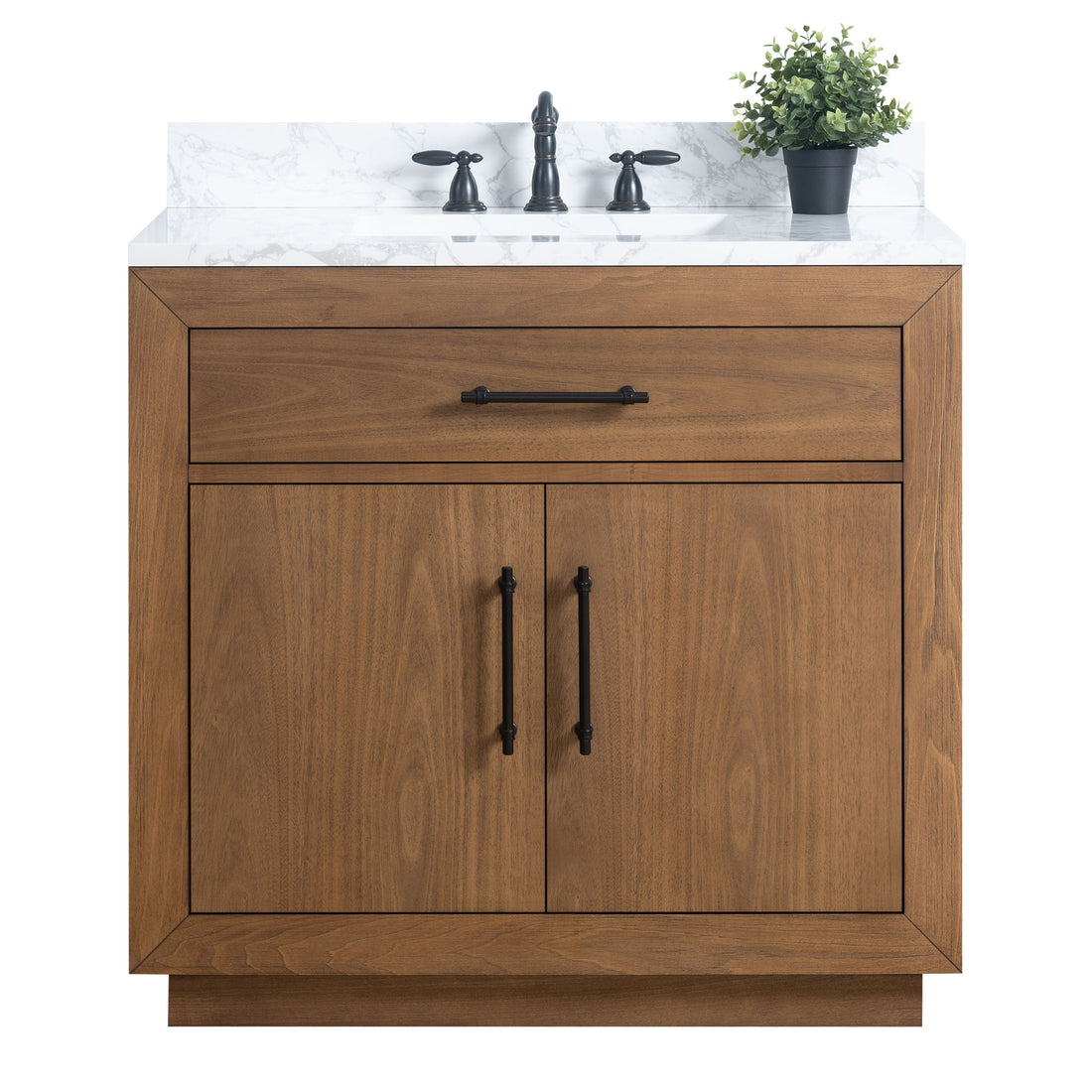 36x22x34’’ Single Sink Bathroom Vanity in Tan with Ceramic Top