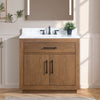 Single Sink Bathroom Vanity in Tan with Ceramic Top in White CVG