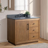 Single Sink Bathroom Vanity in Tan with Ceramic Top in White CVG