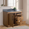 Single Sink Bathroom Vanity in Tan with Ceramic Top in White CVG