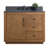 Single Sink Bathroom Vanity in Tan with Ceramic Top in White CVG