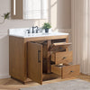 Single Sink Bathroom Vanity in Tan with Ceramic Top in White CVG