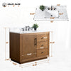 Single Sink Bathroom Vanity in Tan with Ceramic Top in White CVG