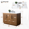 Single Sink Bathroom Vanity in Tan with Ceramic Top in White CVG