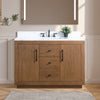 Single Sink Bathroom Vanity in Tan with Ceramic Top in White CVG