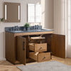 Double Sink Bathroom Vanity in Tan with Black Limestone Top CVG DB