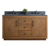 Double Sink Bathroom Vanity in Tan with Black Limestone Top CVG DB