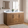 Double Sink Bathroom Vanity in Tan with Black Limestone Top CVG DB