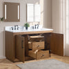 Double Sink Bathroom Vanity in Tan with Black Limestone Top CVG DB