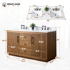 Double Sink Bathroom Vanity in Tan with Black Limestone Top CVG DB