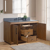 Single Sink Bathroom Vanity in Tan with Ceramic Top in White CVG