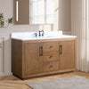 Single Sink Bathroom Vanity in Tan with Ceramic Top in White CVG