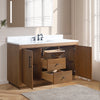 Single Sink Bathroom Vanity in Tan with Ceramic Top in White CVG