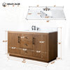 Single Sink Bathroom Vanity in Tan with Ceramic Top in White CVG